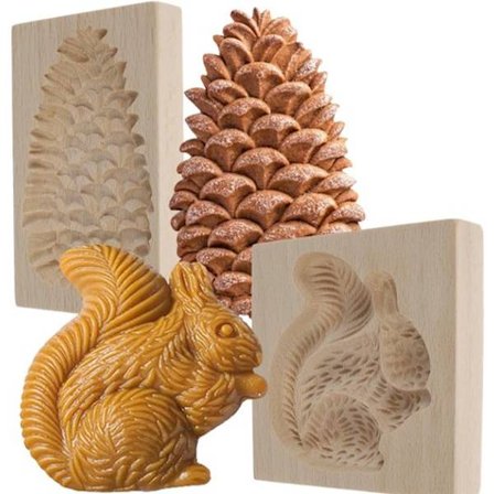 Træ Kageudstikkere - 3D Udskårne Dyre Kageudstikkere - Let at Fjerne - Holdbar Kageudstikker - Til Bageentusiaster - Pakke med 2