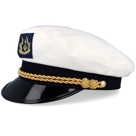 CTH Ericson - Vit vega Keps - Sailor Sr. Wool Blend White Flat Cap @ Hatstore