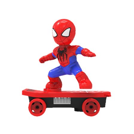 Elektrisk Spider-Man Sparkesykkel Leke - 360-graders flipp, med musikk og lys, pedagogisk lekebil for barn.