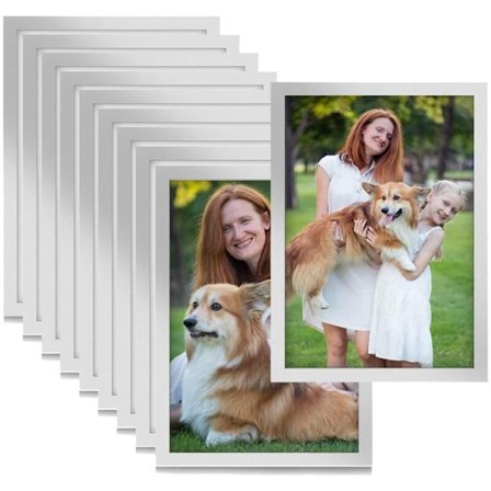 10 stk A5 magnetiske diamantkunst rammer, selvklebende magnetiske bilderammer diamantmaleri rammer display ramme sølv