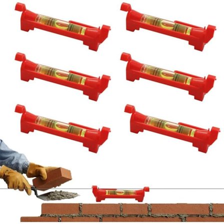 6 stk Trådvater, profesjonelt vater for murverk, VVS, takrenner, rødt vater
