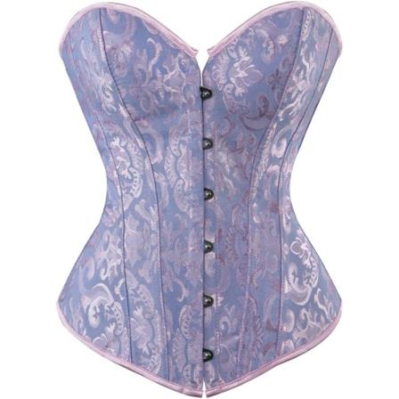 HOU Dam Bustier Korsett Topp Plus Storlek Satin Midja Cincher Overbust Bustiers Blå-2 X-Large