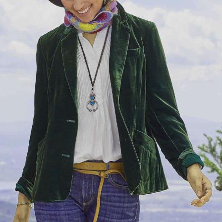 Kvinnor Långärmad Outwear Enfärgad Jacka