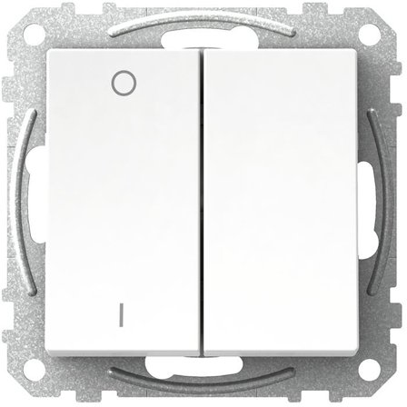Schneider Electric Exxact WDE002141 Strømbryter firkantet vippe, uten klør, hvit 2 + 1 pol, Strømbrytere & vegguttak