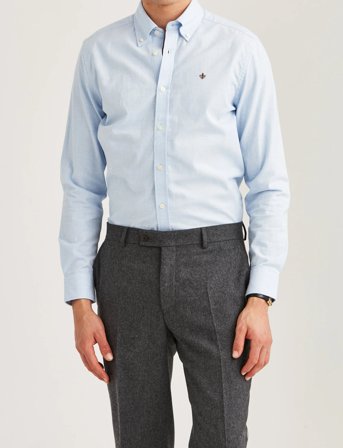 Morris Watts Flannel Shirt-Slim Fit - Blue - XL