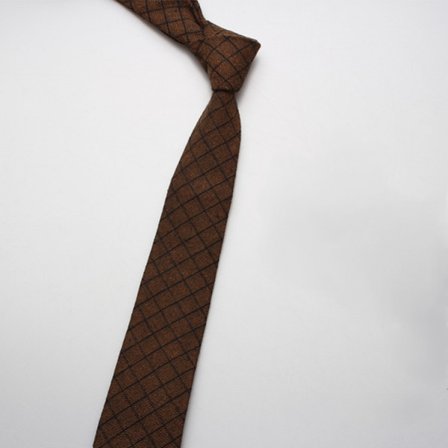 Herr bomull jacquard slips, rutig/randig slips tartan vävd ma