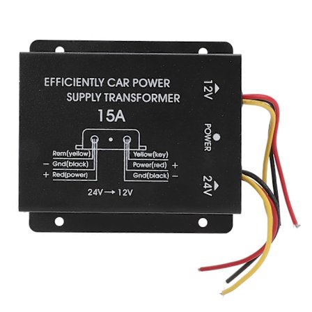24V til 12V Buck Regulator 15A Bil Strømforsyning Konverter 180W Spændingsreduktor til Lastbiler
