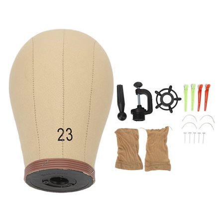 23in Kork Lerret Parykk Hode Display Stativ for Frisering og Parykk Making