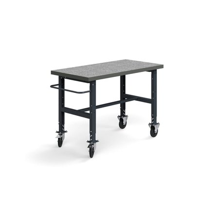 Mobile workbench TRUST, 1500x760 mm, 200 kg load, vinyl