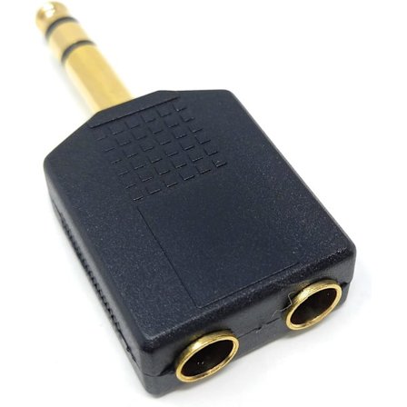 1 stk 6,35 mm 1/4 tommers Stereo Jack Splitter Kabel Adapter Ledning 1 x Plugg til 2 x Sokker, Hann til Hunn