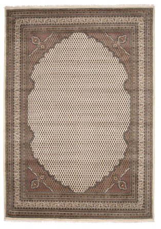 Orientalisk Mir Indisk Matta 255X356 Brun/Beige Stor Ull, Indien