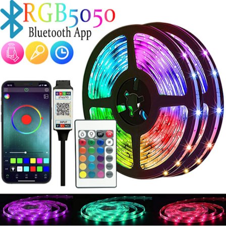 3M 360 RGB 5050 SMD Smart Bluetooth LED-bandljus med fjärrkontroll + APP-synkronisering med musikrytmfunktion
