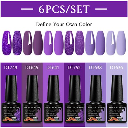 6st Nagellack Gel Set DIY Nagelkonst Semi Permanent UV LED Gel Kit För Naglar Dekoration Manikyr Blötläggning Målning Vernis Design