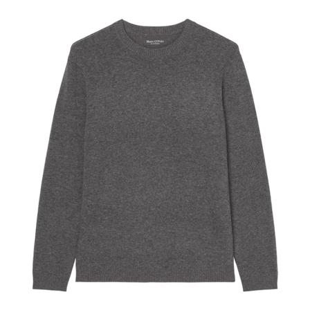 Marc O'Polo Lambswool round neck jumper, regular fit Grå, Herre Strik