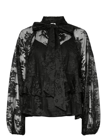 Yaslacilla Ls Lace Top - Show Black YAS