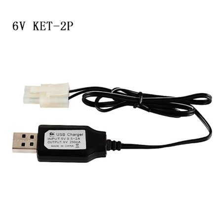 USB batterioplader Ni-Cd Ni-MH batterier KET-2P stikadapter 6V udgang RC legetøj