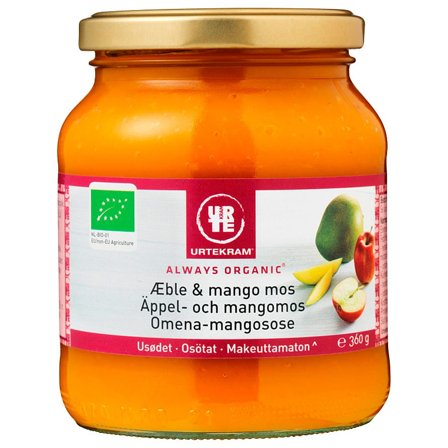 Urtekram Æble & mango mos Ø 360 g, Helse & Madvarer, Madvarer, Konserves