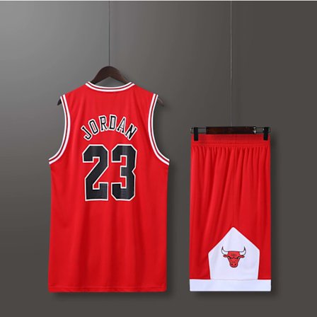 Michael Jordan NO.23 Basketball Trøjesæt Bulls Uniform til Børn, Voksne rød