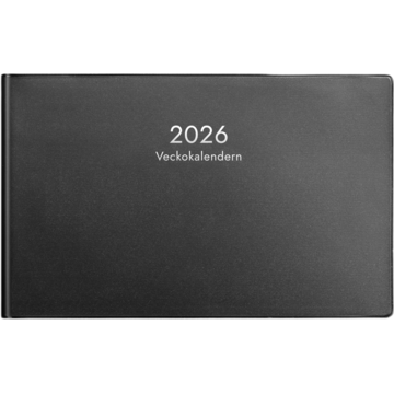 Ukekalender plast svart 2026