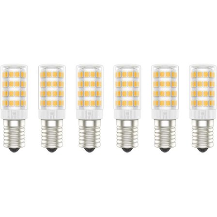 E14 LED-lampor, 5W, (3000K), AC220-240V, flimmerfria, ej dimbara, 300 lumen, 6-pack - (varmvitt, 5W) Energiklass A+