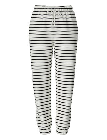 Pieces Pcchilli Hw Sweat Pants Stripes Noos Bc - White - M