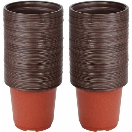 Pienet ruukut, 100 kpl uudelleenkäytettäviä muovisia taimiruukkuja/taimitarharuukkuja, pyöreät ruukut/istutusruukut/istutusruukut sisä- ja 