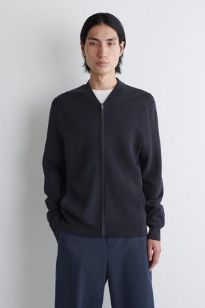 COS Men's Bomber In Maglia Testurizzata in Blu