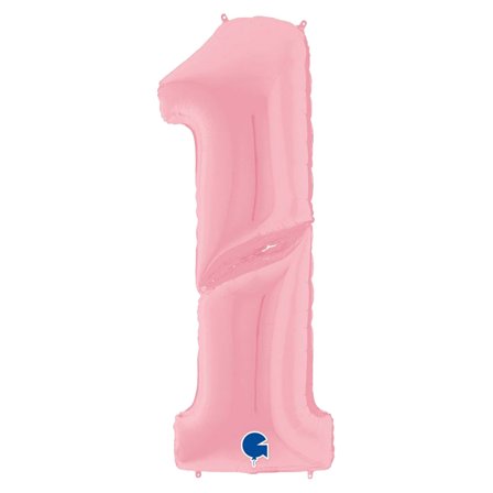 Kæmpestor Talballon Pastel Pink