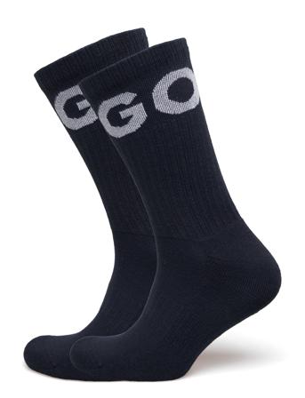 2P Qs Rib Iconcol Cc Underwear Socks Regular Socks Marineblå HUGO*Betinget Tilbud