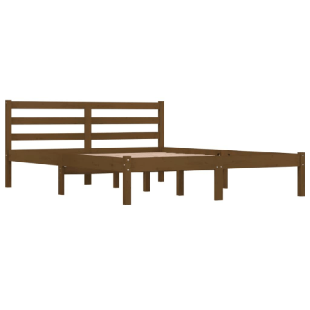 Vidaxl Sängram Massiv Furu 140x190 Cm Honungsbrun Brun