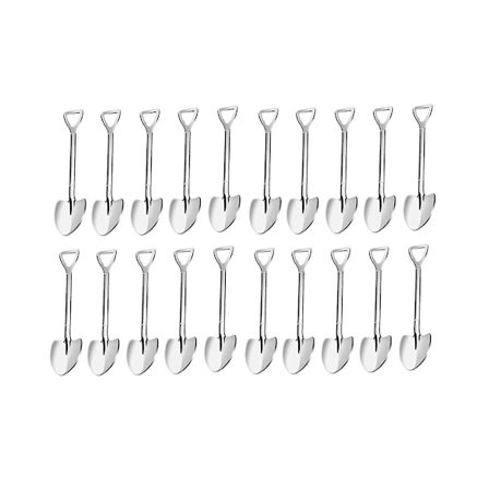 20-pack Spade Espresso-skedar, 4,7 tum Rostfritt Stål Mini Kaffeskedar, Små Skedar