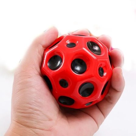 Høy Spenstevne Hull Ball Myk Sprett Ball Antifall Måne Form Porøs Sprett Ball Barn Innendørs Utendørs Leketøy