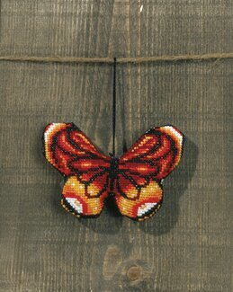 Broderikit Deko Sommerfugl Rød - Permin
