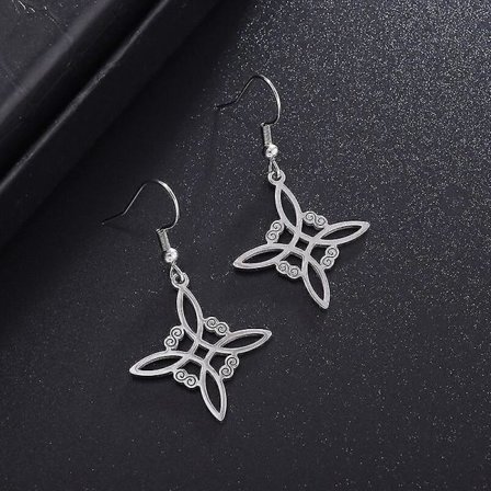 Sølvfarvet Hekseknude Halskæde til Kvinder Rustfrit Stål Choker Halskæde Vintage Amulet Beskyttelse Overnaturlige Smykker Gave AL19005-Sølv