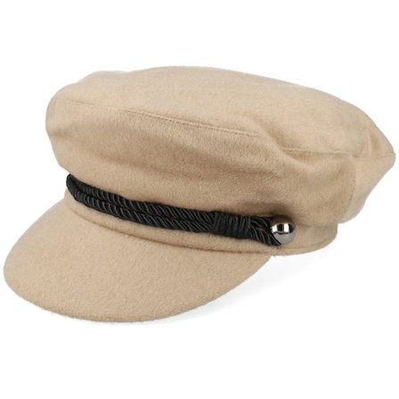 Seeberger - Beige vega Cap - Woolmix Fabric Military Cap Beige Vega Cap @ Hatstore