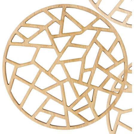 Set med 1 värmebeständig naturlig bambuunderlägg, halkfri