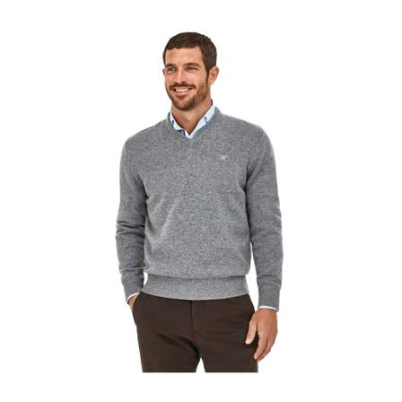 Hackett, V-neck Knitwear Grijs, Heren, Maat:L
