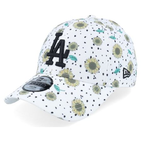 New Era - MLB Vit adjustable Keps - Kids Los Angeles Dodgers Floral All Over Print 9FORTY White/Black Adjustable @ Hatstore