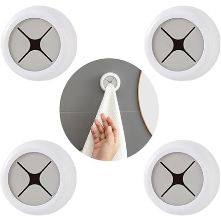 Sæt med 4 håndklædeholdere, håndklædeclips, selvklæbende viskestykkeclips, ingen boring, viskestykkeholder, selvklæbende viskestykkeholderclips 