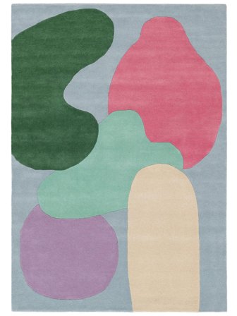 Sirene Tapis - Bleu Clair/Multicolore 160X230 Laine