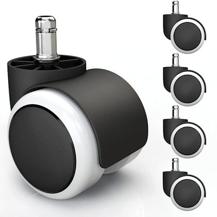 Pakke med 5 Kontorstolshjul 11x22mm - Hvide Udskiftningshjul