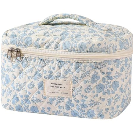 Stor Blomstret Coquette Æstetisk Makeup Taske - Sød Rejse Kosmetik Organizer til Kvinder Piger