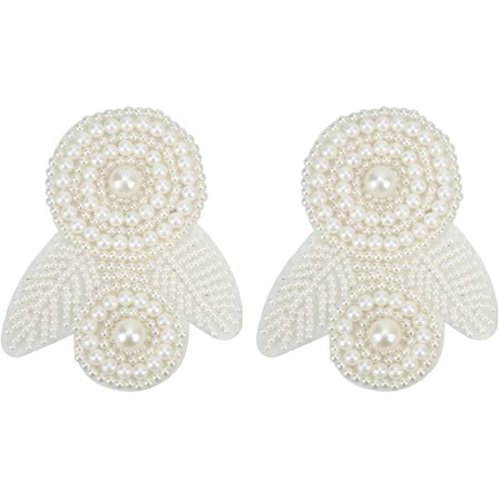 Perle Sko Clips Rhinestone Krystal Brudesko Spænder Dekorative Blomst Sko DIY Blomstersko Dekoration til Bryllupsfest Sko Tilbehør (beige perle kugle 