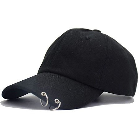 Liangnv Baseball Cap K-pop Drenge Udendørs Jern Ring Snapback Hat Casual Justerbar Dad Hat Hip Hop Hat Sort Ring -