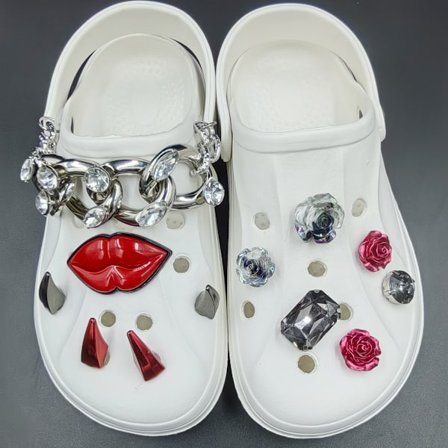 12 stk. Punk 3D Clog Sandaler Smykker, Sko Charms, Søde Sko Smykker til Clogs Sko Sandal Armbånd DIY