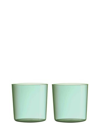 Kids Coloured Eco Drinking Glass Green Design Letters