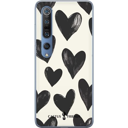 Kompatibelt Mobildeksel til Xiaomi Xiaomi Mi 10 Pro 5G Cactus and Friends - Bold Black Love Pattern