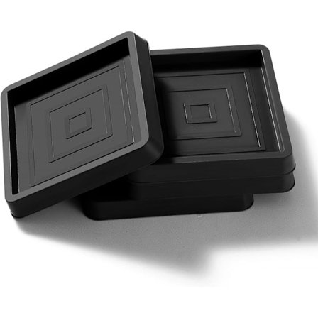 Pieces 6,4 cm Firkantet Skridsikker Gummipude, Seng Sofa Hjul Skridsikker Pude, Gummifodpude, til Sengeskab Sofastol Bord, Sort