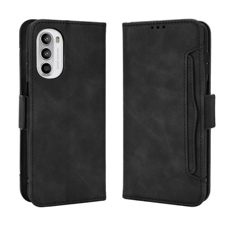 Modernt Motorola Moto G82 / Motorola Moto G52 fodral med plånbok - Svart