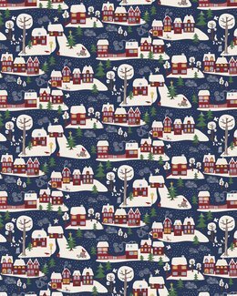 Meterware Winterzeit Dunkelblau